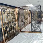 Titanium Golde Brushed Dining Room Screen Wall Stainless Steel Art Panels 1250mm