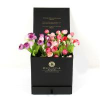 Buy cheap Black Square Paper Flower Gift Box Custom Logo With Drawer For Chocolates product