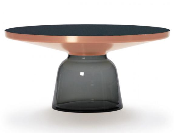 Buy cheap Tempered Glass Bell Side Living Room Table Sets Round Gold For Coffee Room from wholesalers