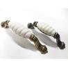 Buy cheap Brass Plated Ceramic Handles And Knobs 128mm Elegance Style porcelain Furniture Fittings from wholesalers