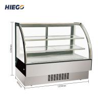 Buy cheap Desktop Counter Bakery Cake Display Showcase Curved Glass Cake Display Case product