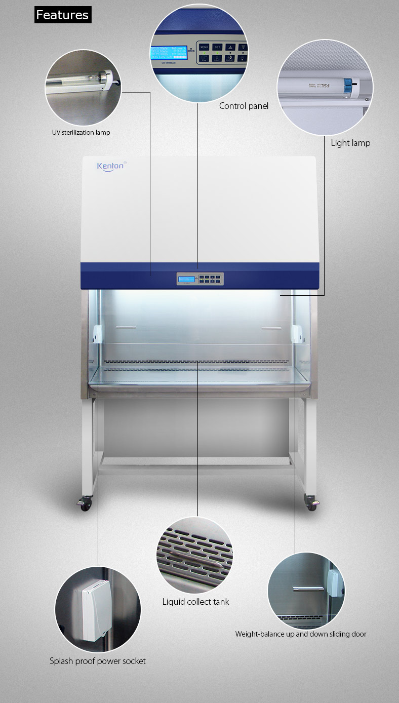 CE Biosafety Cabinet Class 2 LCD Programmable Control Benchtop Biosafety Cabinet