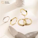 Adjustable Stack Zircon Gold Plated Marquise Diamond Rings Women Men Jewelry