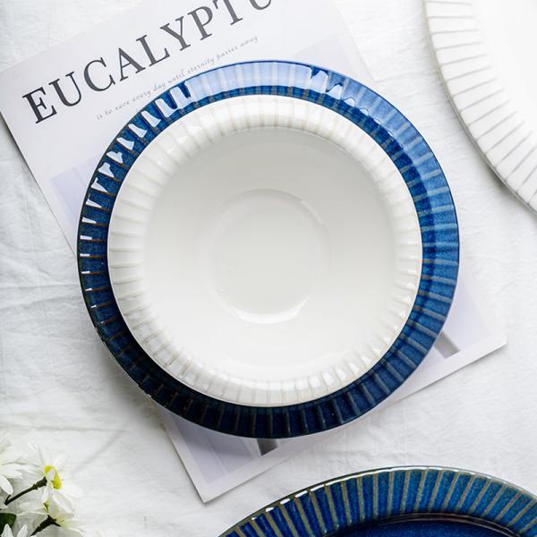Buy cheap Vintage Design Kiln Change Porcelain Dinner Set Blue And White Tableware Japanese Style Stoneware from wholesalers