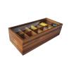 Buy cheap Adjustable Flat Chest 12 Compartments Wooden Tea Bag Storage Box Glass Top from wholesalers