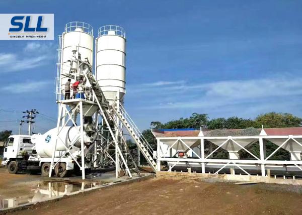Quality HZS50 Ready Mix Batching Plant , Ready Mix Concrete Plant Without Cement Silo for sale