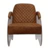 Buy cheap Real Leather Light Brown Contemporary Acrylic Armchair Defaico Furniture from wholesalers