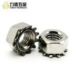 SS304 Metal Self Locking Nut M3 Hexagon Toothed Polished Tempered