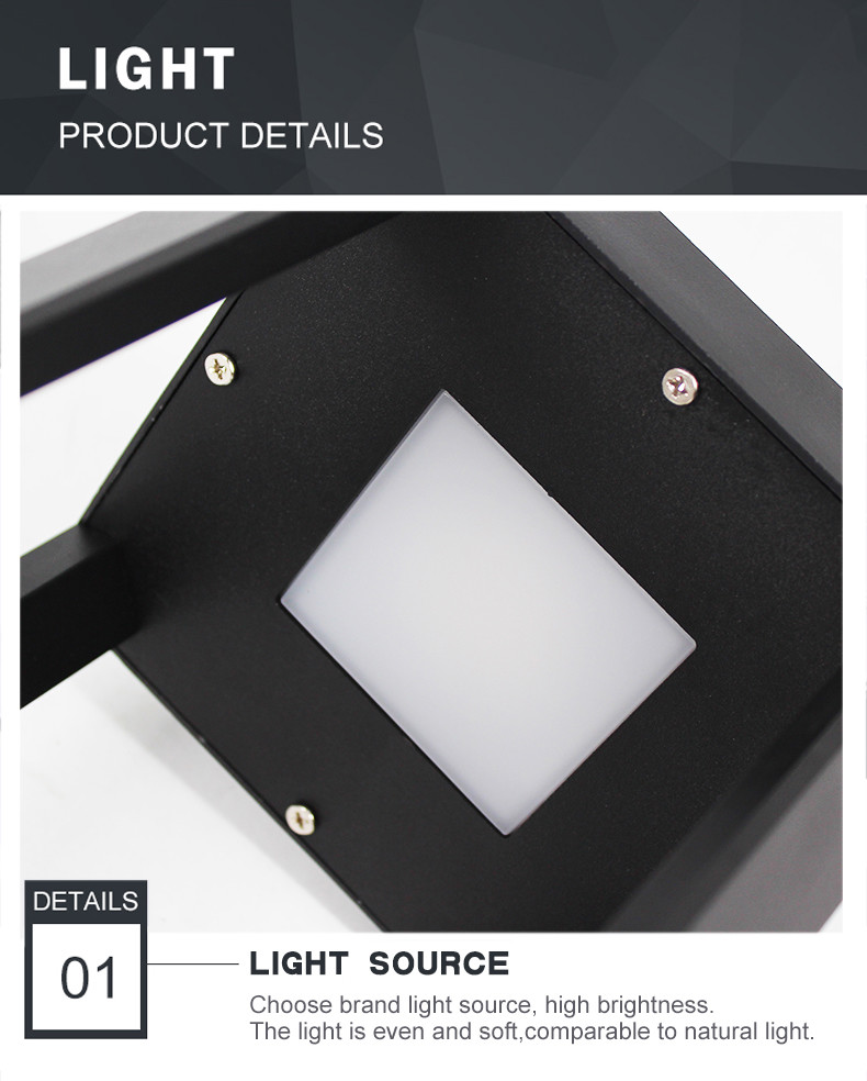 Led Lawn Lamp Aluminum 120*150*600mm 7w 3000k Black