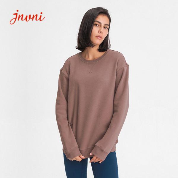 Buy cheap 60% Cotton 40% Polyester Women Workout Hoodies Lightweight Crew Neck Sweatshirt from wholesalers