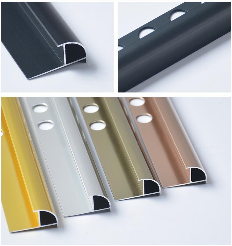 Durable Aluminium Tile Edge Trim Protection Silver Color Tile Strip