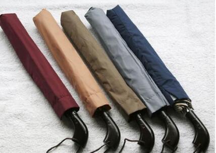 Buy cheap Auto Open 2 Folding Golf Umbrella Black Wooden Handle Self Fabric Pouch from wholesalers