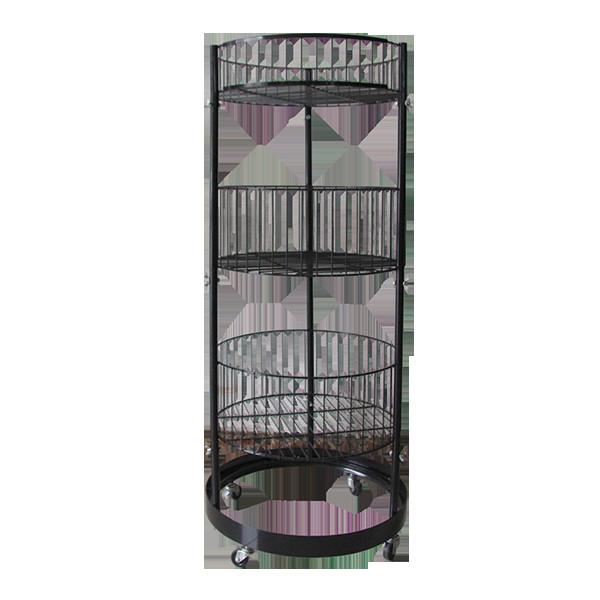 Buy cheap Metal Black Cylinder 497mm Dia Grocery Display Rack 1080mm Hight from wholesalers