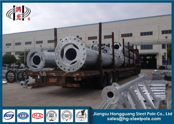 Buy cheap Flange Connected Electrical Power Poles Hot Dip Galvanized Polygonal from wholesalers