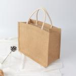 100% Jute Material Plain Natural Fiber Tote Bags Waterproof