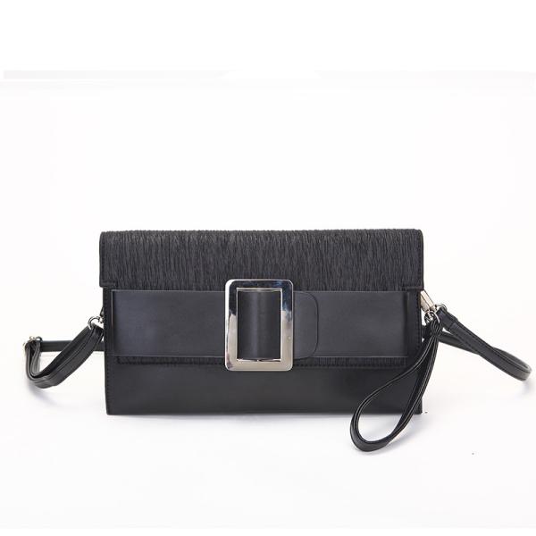 Buy cheap 29cm Black Leather Clutch Purse from wholesalers