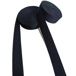 Polyester Plain Webbing Strap 1 Inch Black Soft Thin Tape