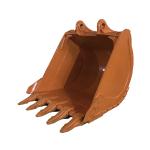 Reinforced Heavy Duty Yellow Curved Digging Excavator Bucket Attachment With 1