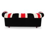 1 - 2 - 3 Seat Union Jack Fabric Chesterfield Sofa Couch With Wood Legs