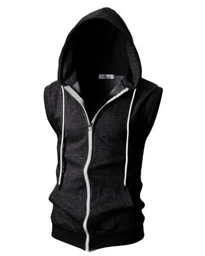 Buy cheap Custom Clothing Factory China Men'S Zip Up Sleeveless With Hood Sports Vest Hoodies from wholesalers