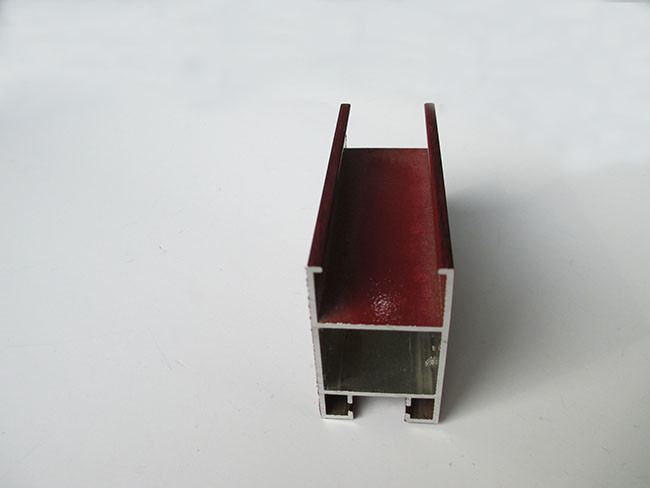 Red Rosewood Transfer Aluminium Profile System , Aluminium Sliding Door Profiles ISO Proved