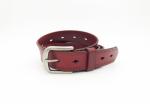 Brown / Red Color Stamped Leather Belt , Custom Leather Belts 3.3cm Width