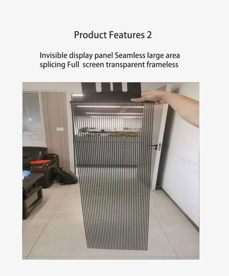 IP31 Transparent LED Screen On Glass Panels Adhesive Film For Window