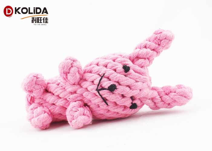 Pink Color Pet Toys , Tug Rope For Dogs 6 x 16cm For Aggressive Chewers