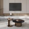 Buy cheap Contemporary Minimalist Metal Style Coffee Table Small Modern Rock Plate Rack for Living Room Bedroom Hotel Home Use Tea Serving from wholesalers