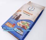 Slider Zipper Flat Bottom Pet Food Bag , 5kg Large Quad Seal Pouch , Plastic Dog