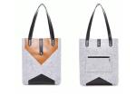 33*36 Cm Felt Leather Bag , Lightweight Easy Carrying Felt And Leather Bag