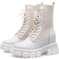Buy cheap Rivets Size 35-40 Flat Leather Lace Up Ankle Boots Grained Calf Leather product