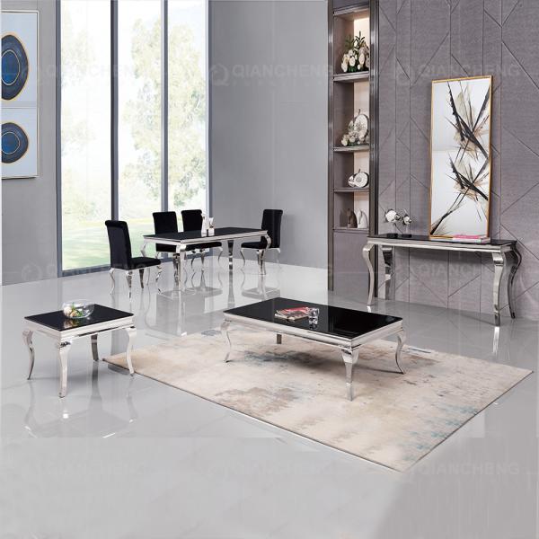 Buy cheap Modern Restaurant SS Steel Furniture Glass Louis 6 Chair Dining Table Set from wholesalers