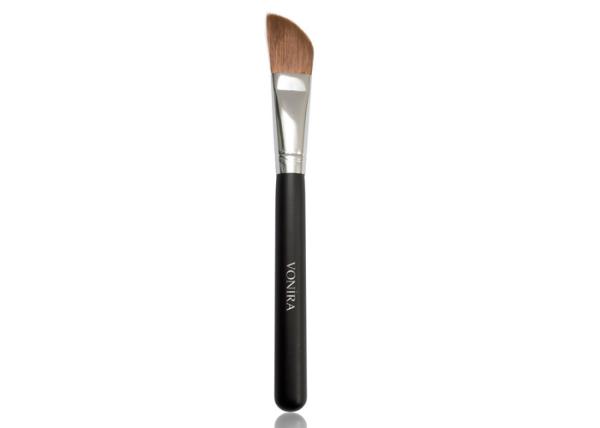 Buy cheap Cruelty Free Soft Angled Contouring Makeup Brush With Matte Black Wood Handle from wholesalers