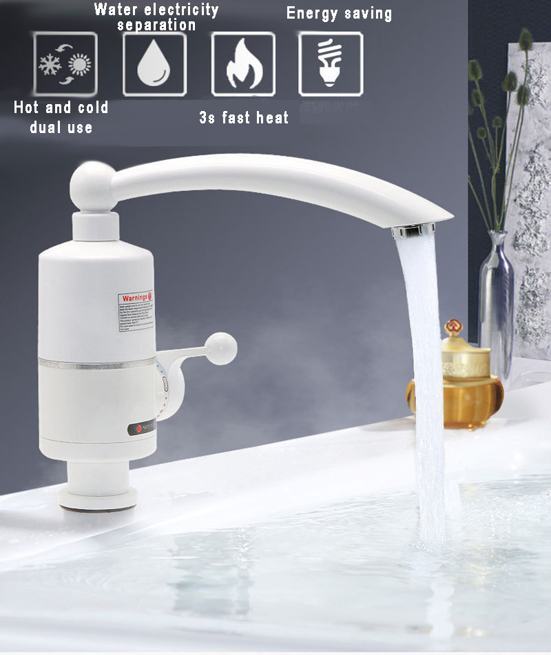 220V Instant Heating Water Faucet IPX4 Fast Electric Heating Water Tap Plastic Material