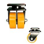 5000KG Capacity PU Wheels Orange Super Heavy Duty Casters Steel PU Twin Wheel