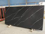 White Vein Calacatta Quartz Stone Black Marble Slab Counter Top Countertop For