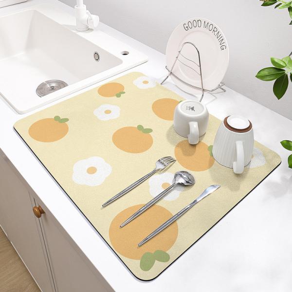 Buy cheap Rectangle Dish Drying Mat Sustainable Microfiber and Diatomite Kitchen Mat at a Great from wholesalers