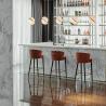 Buy cheap Modern Restaurant Chair Oak Wood Leg Fabric Bar Stool With Back from wholesalers