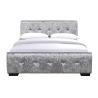 Buy cheap OEM ODM Open Storage Bed Tufted Crystal Buttons Silver Crush Velvet Side from wholesalers