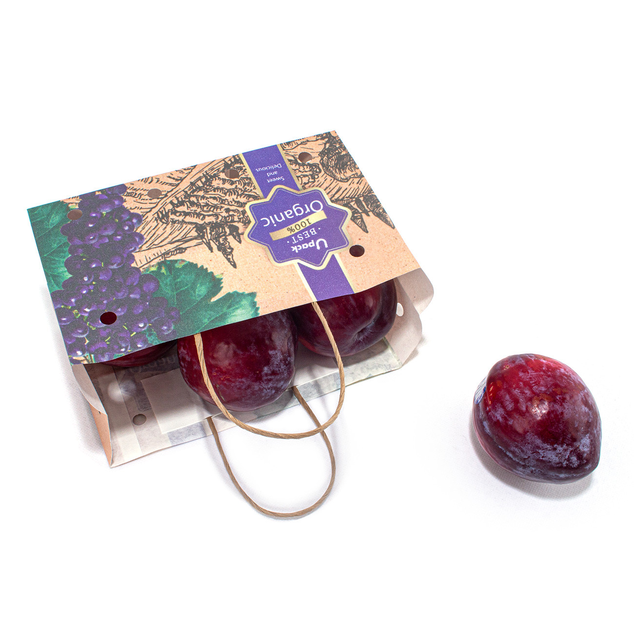 OEM Printing Fruit Paper Bags With Logo/Handling That The Customers Supply Brand
