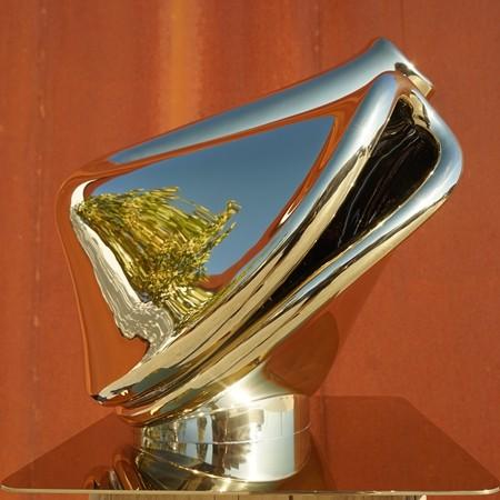 Buy cheap Custom Stainless Steel Artwork Gold Plating Chair Statue Polished Finish from wholesalers