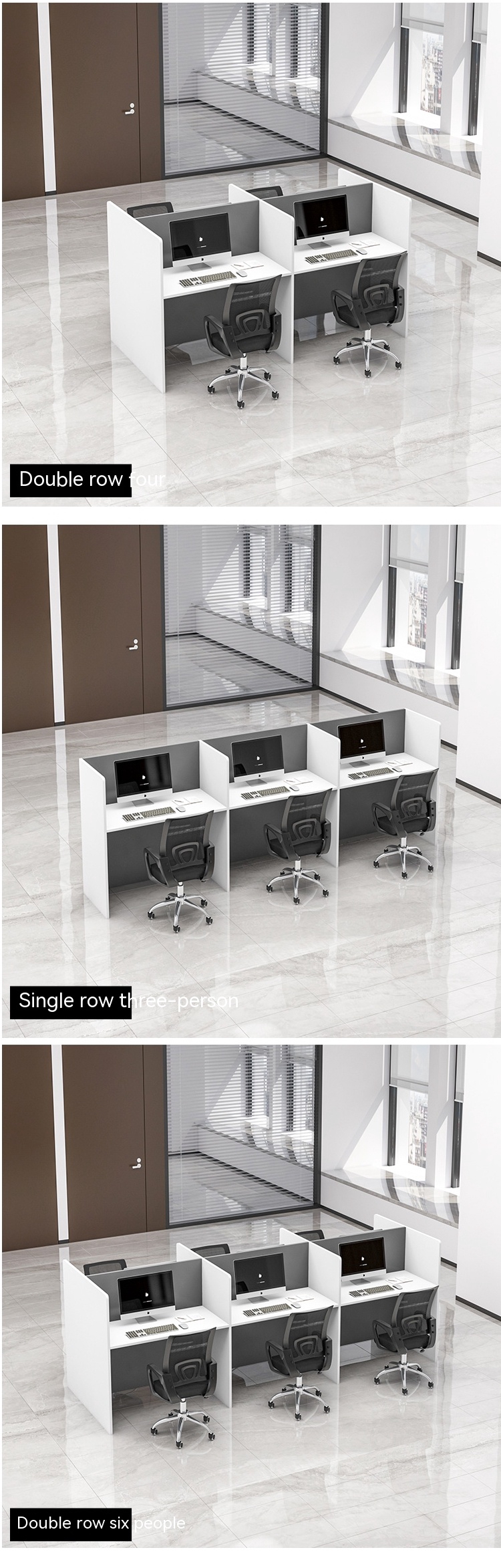 Modern Private Space Office Furniture Workstation with Extendable Desk and Chair Sets