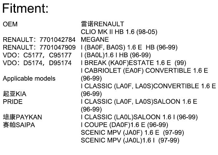 High Performance Idle Air Control Valve for RENAULT MEGANE SCENIC 7701042784 6NW009141421 C95177 Air control valve