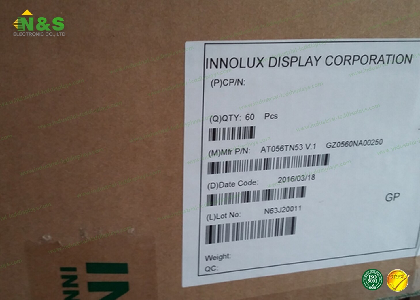 AT056TN53 V.1 Innolux LCD Panel 640 ( RGB ) × 480 VGA Resolution
