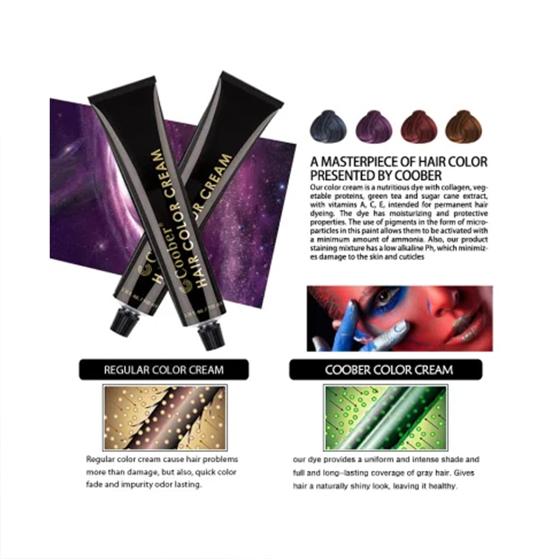 72 Colors Salon Hair Colouring Cream Professional Permanent Formula In Popular Shades