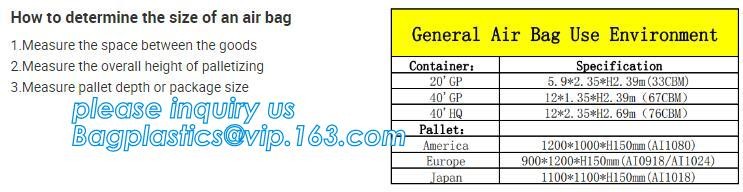 dunnage air pillow bags for container, Pillow Bag plastic air bags for packaging, Logistic Filler Bag Air Packaging, pac