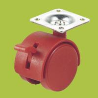 Buy cheap furniture plastic casters swivel top plate red caster with brake product