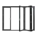 Double Glazed Aluminum Folding Door 2.0mm Sound Insulation