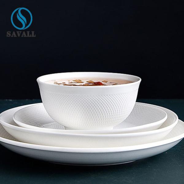 Buy cheap Greasy Smooth White Porcelain Rice Bowls Wear Resistant from wholesalers